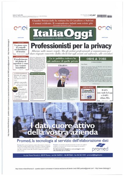 Italia oggi : quotidiano di economia finanza e politica